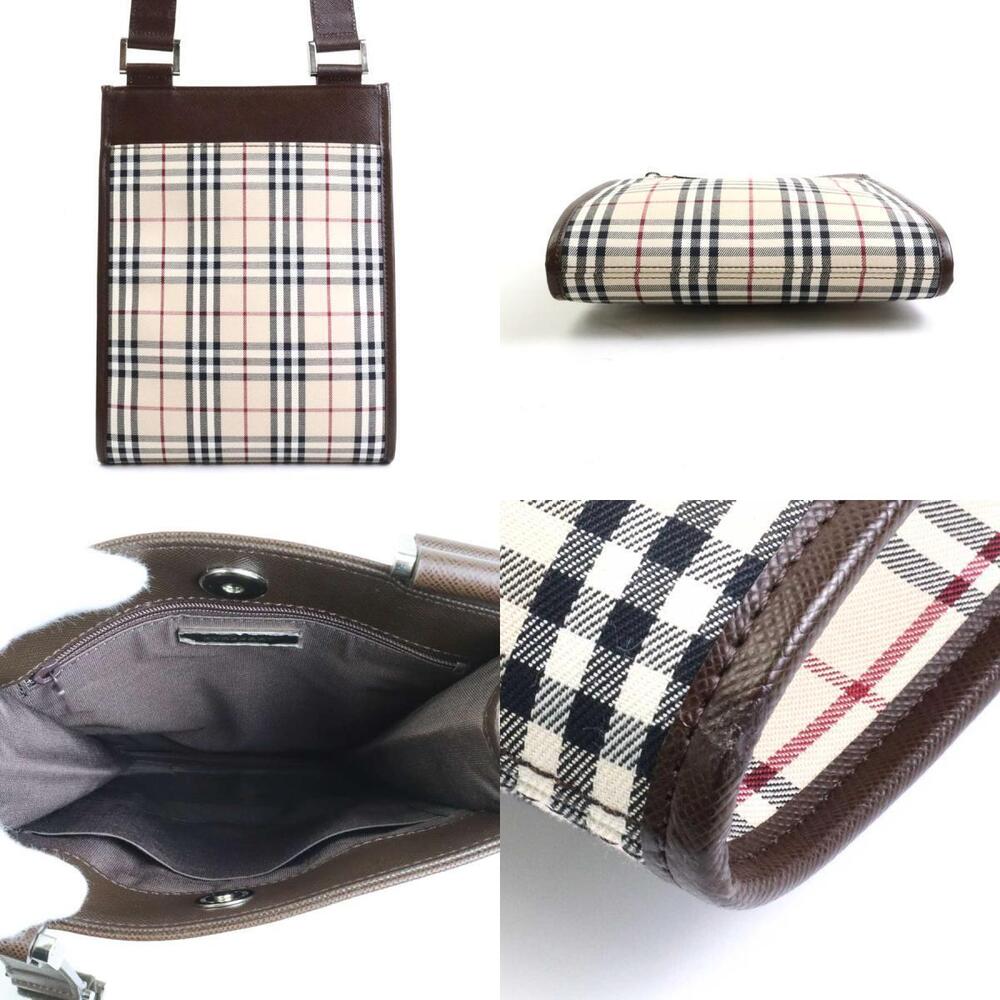 Burberry crossbody shoulder bag brown canvas leather Nova check pattern - Picture 3 of 4